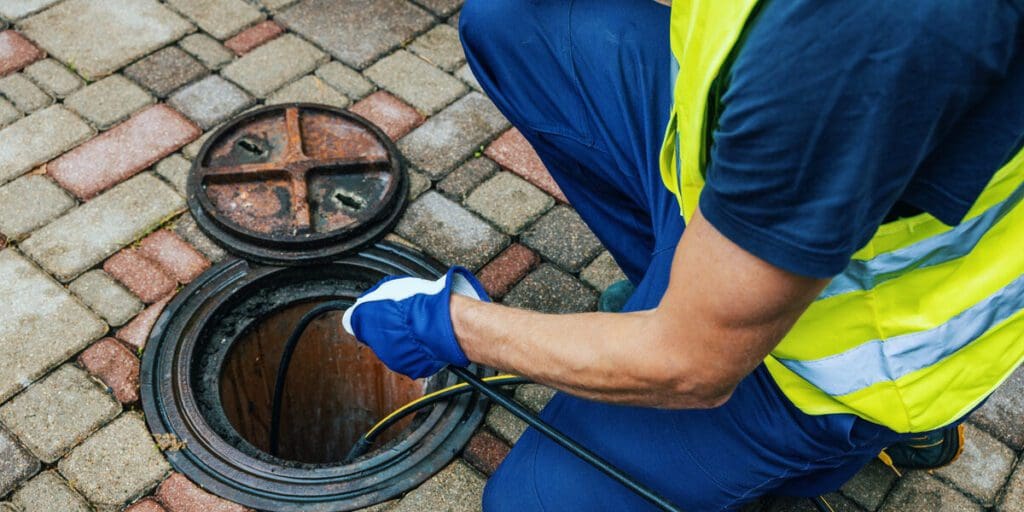 plumber performing hydro jetting services